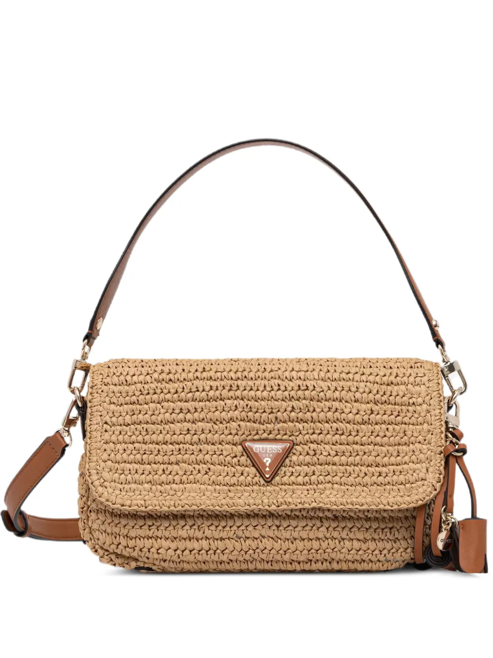 GUESS USA Ofelia floral-charm shoulder bag - Nude
