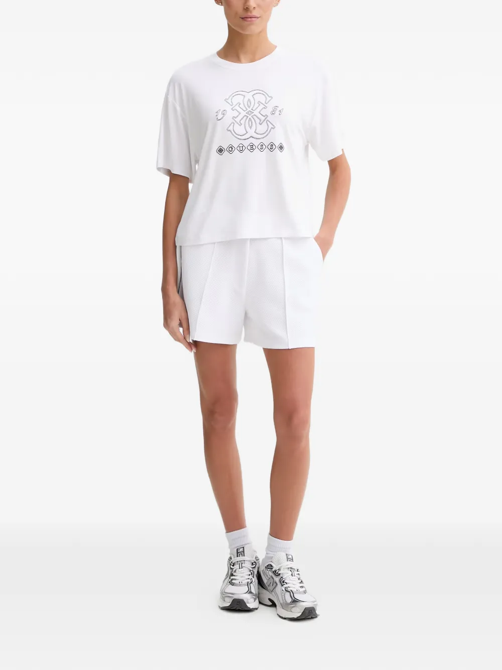 GUESS USA Shorts met textuur Wit