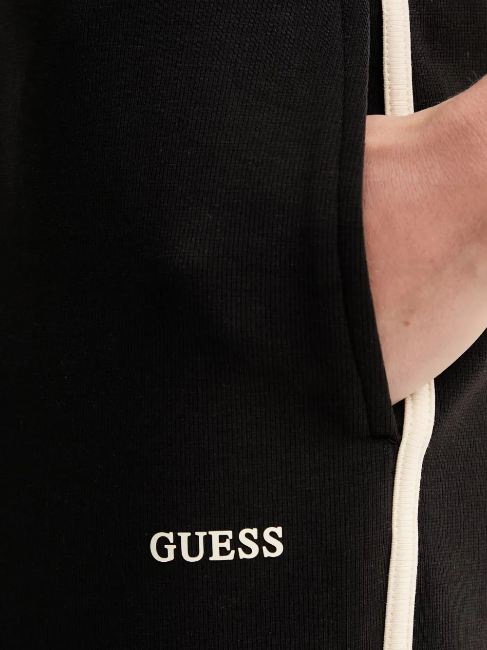 GUESS USA Jasmine trainingsbroek met zijstreep en logoprint Zwart