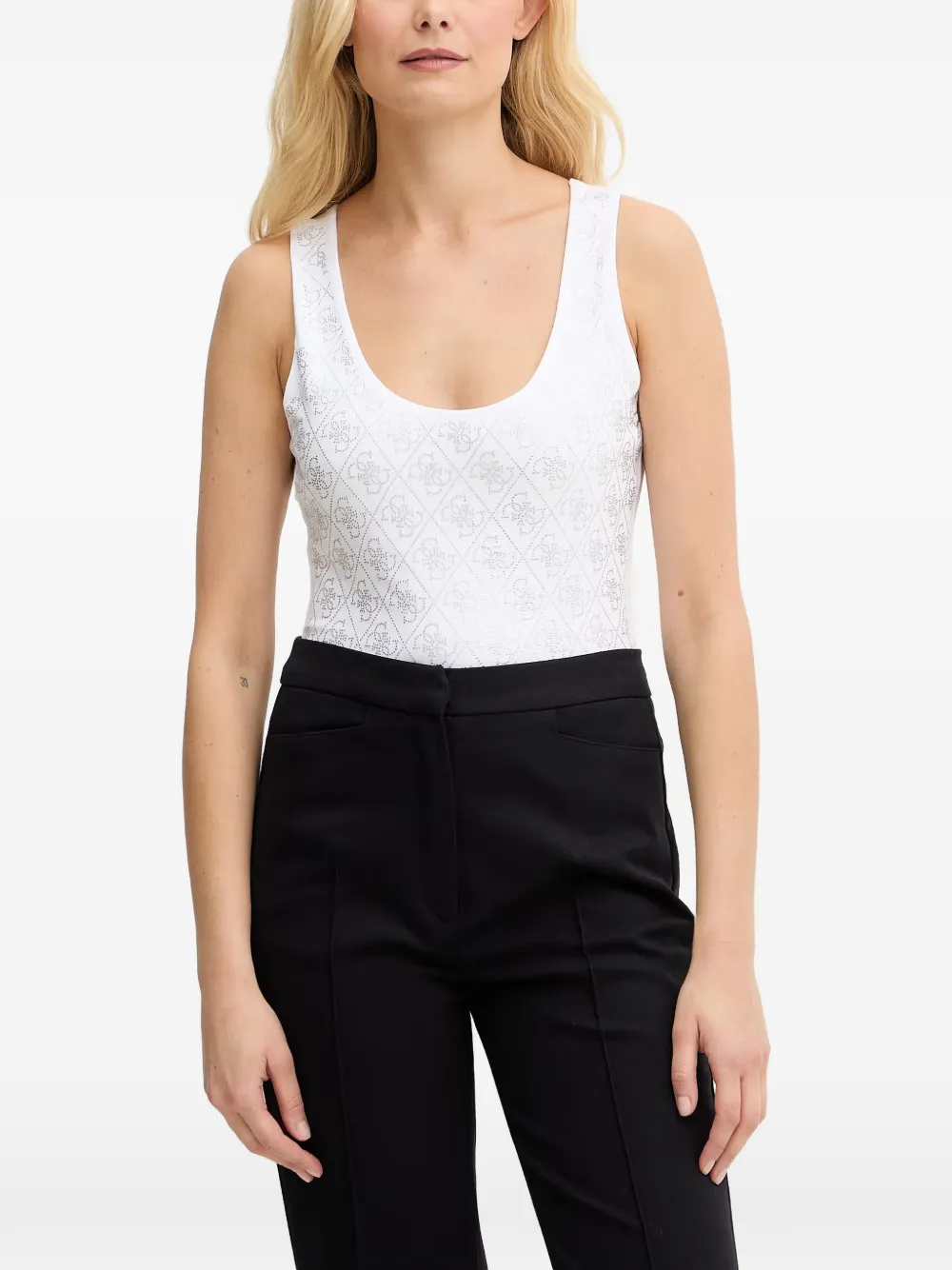 GUESS USA logo-embellished tank top - Bianco