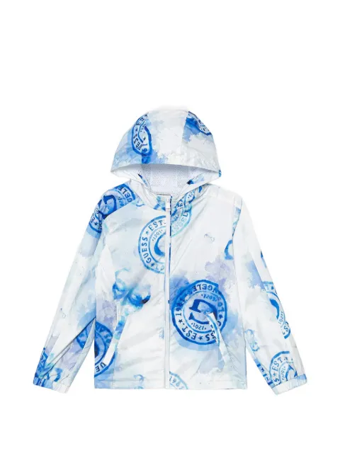 guess kids logo-print hooded jacket