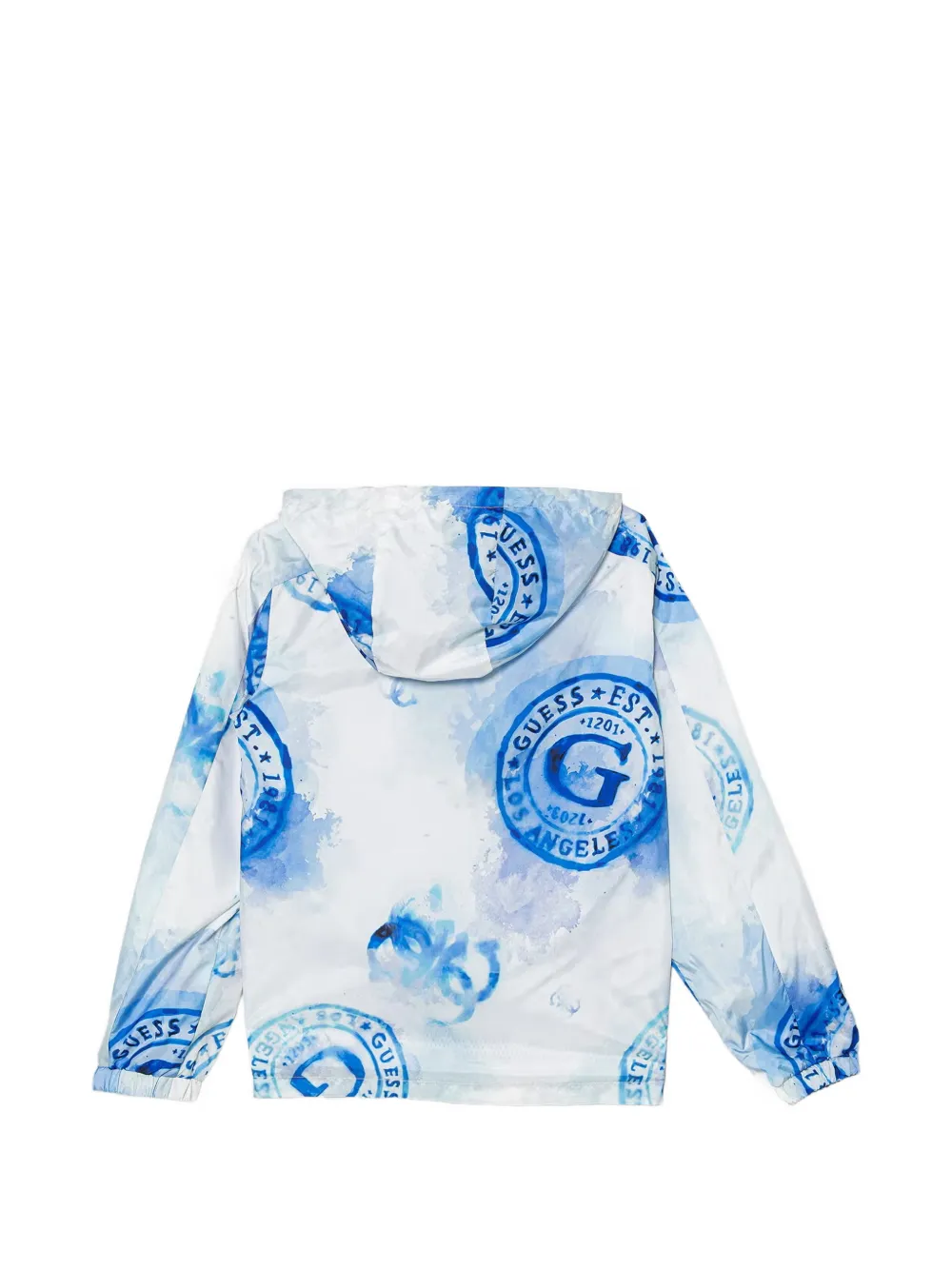 guess kids logo-print hooded jacket Wit