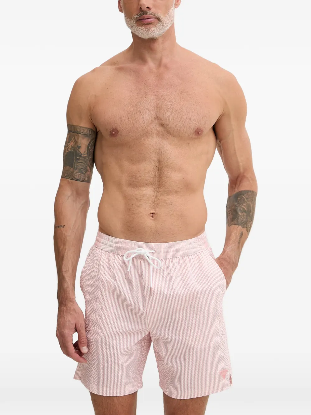 GUESS USA Gestreepte shorts Roze