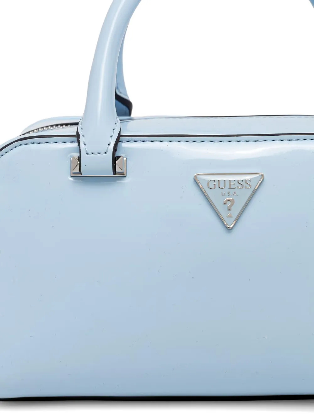 GUESS USA Arnela shopper met gelakte afwerking en logoplakkaat Blauw