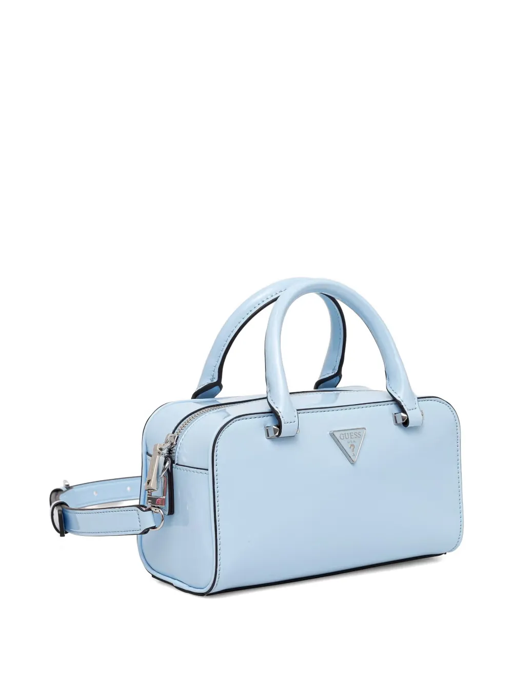 GUESS USA Arnela shopper met gelakte afwerking en logoplakkaat Blauw