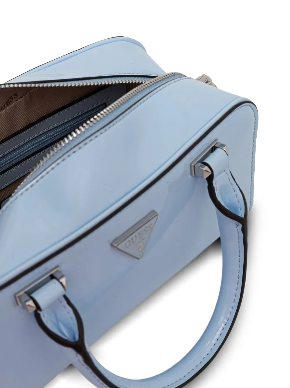 GUESS USA Arnela shopper met gelakte afwerking en logoplakkaat Blauw