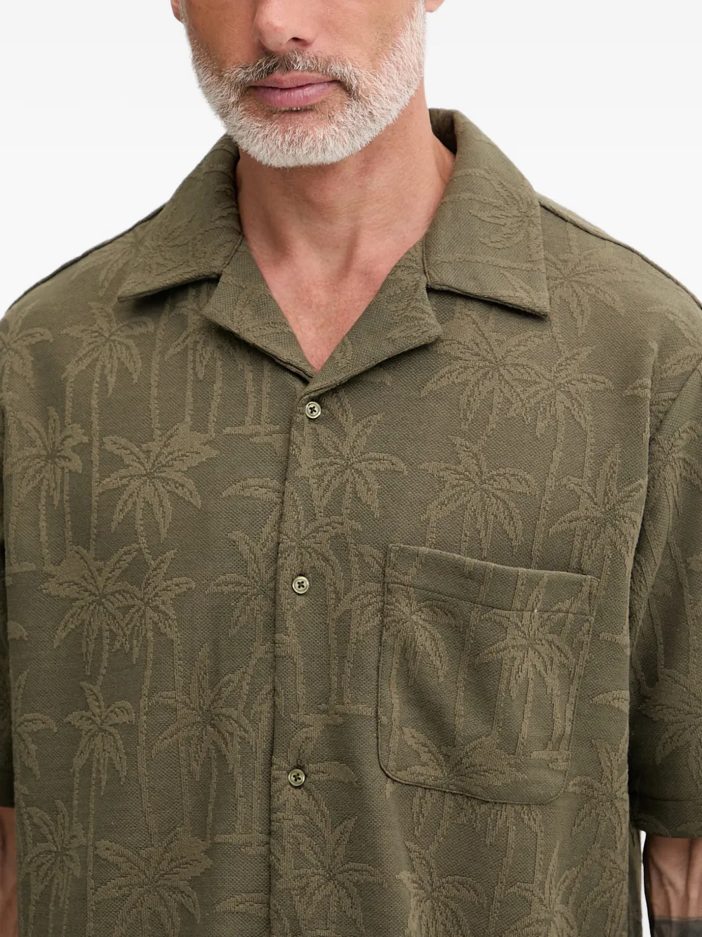 GUESS USA Overhemd met korte mouwen en palmboomprint Groen