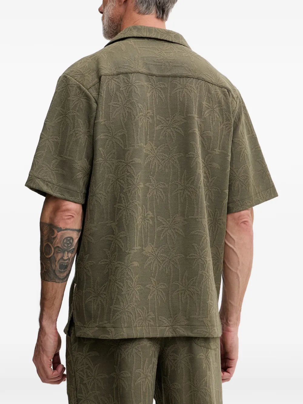 GUESS USA Overhemd met korte mouwen en palmboomprint Groen