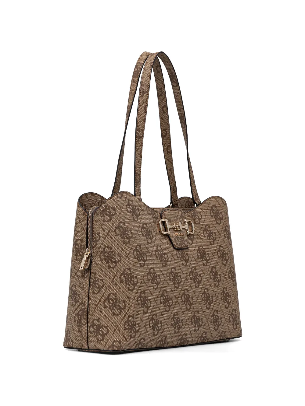 GUESS USA Jaine horsebit shopper met monogram Bruin