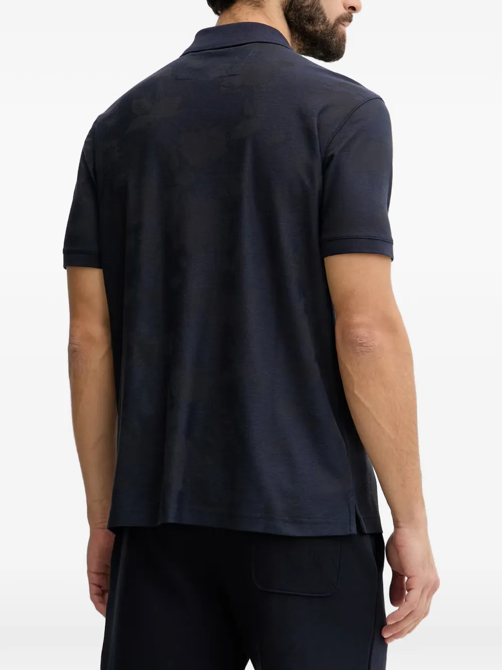 GUESS USA Poloshirt met jacquard-logo Blauw