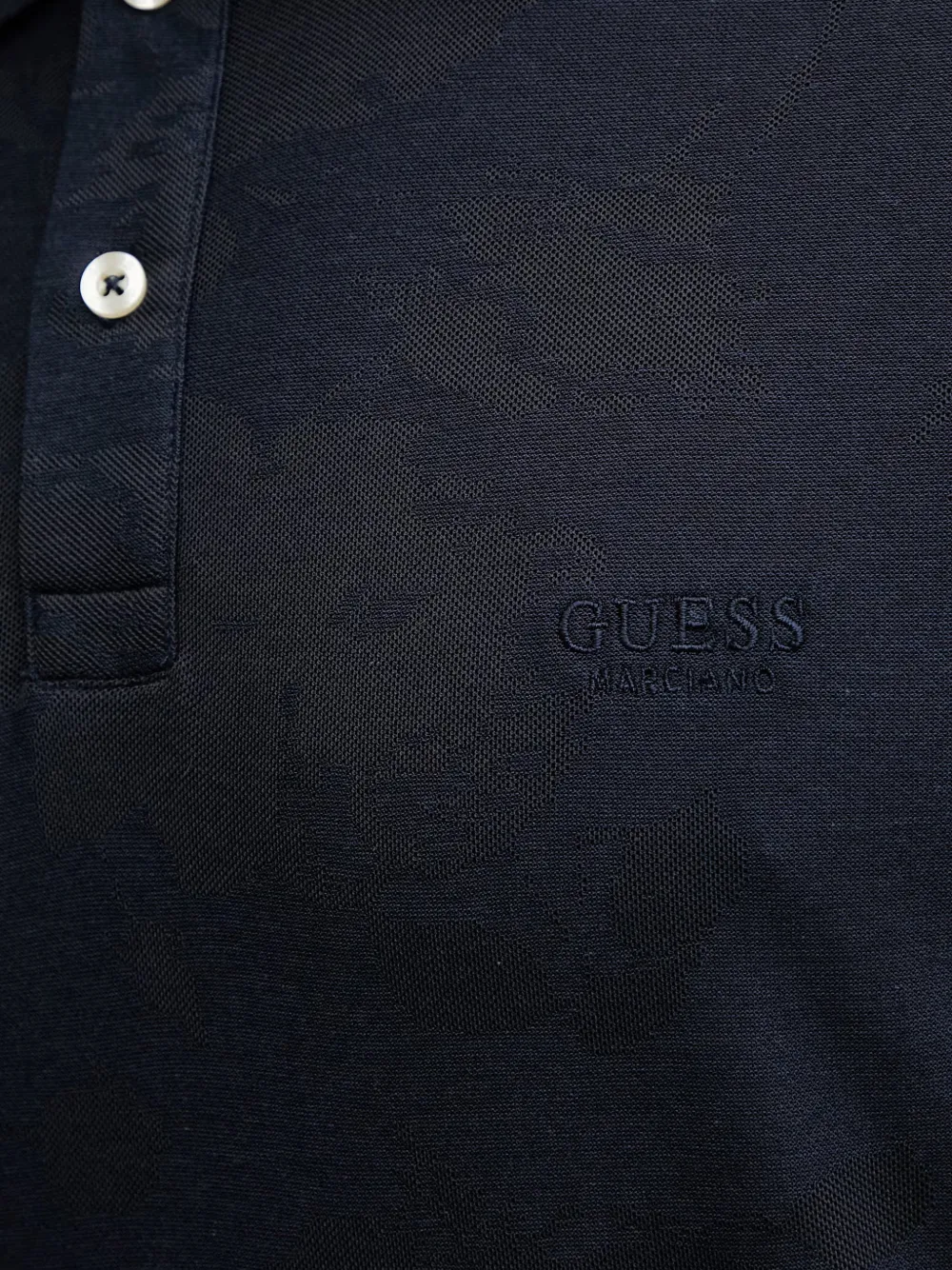 GUESS USA Poloshirt met jacquard-logo Blauw