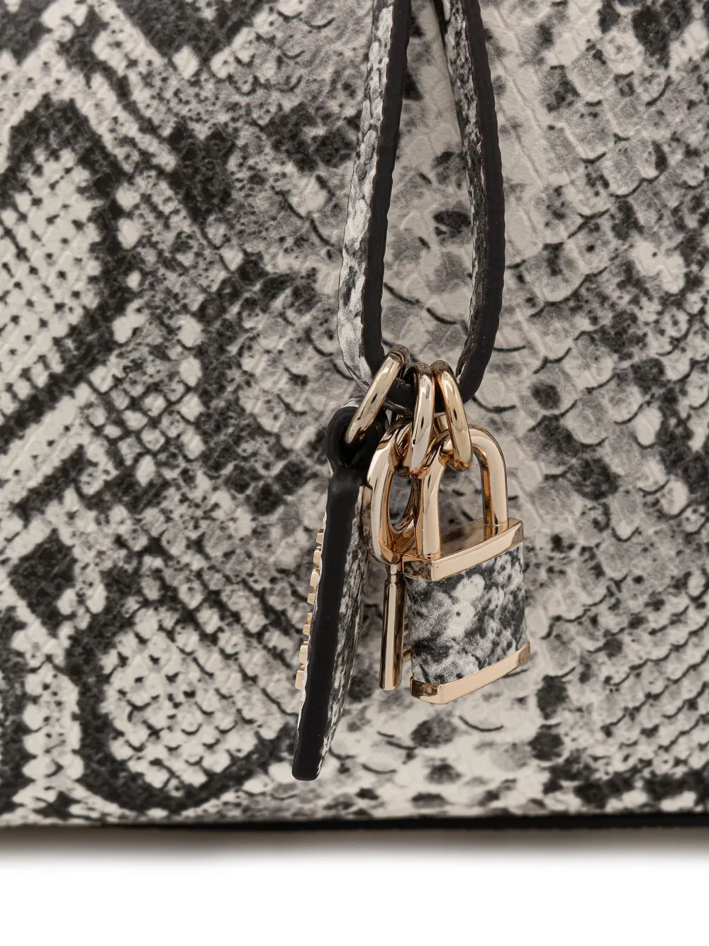 GUESS USA Shopper met slangenleer effect Beige