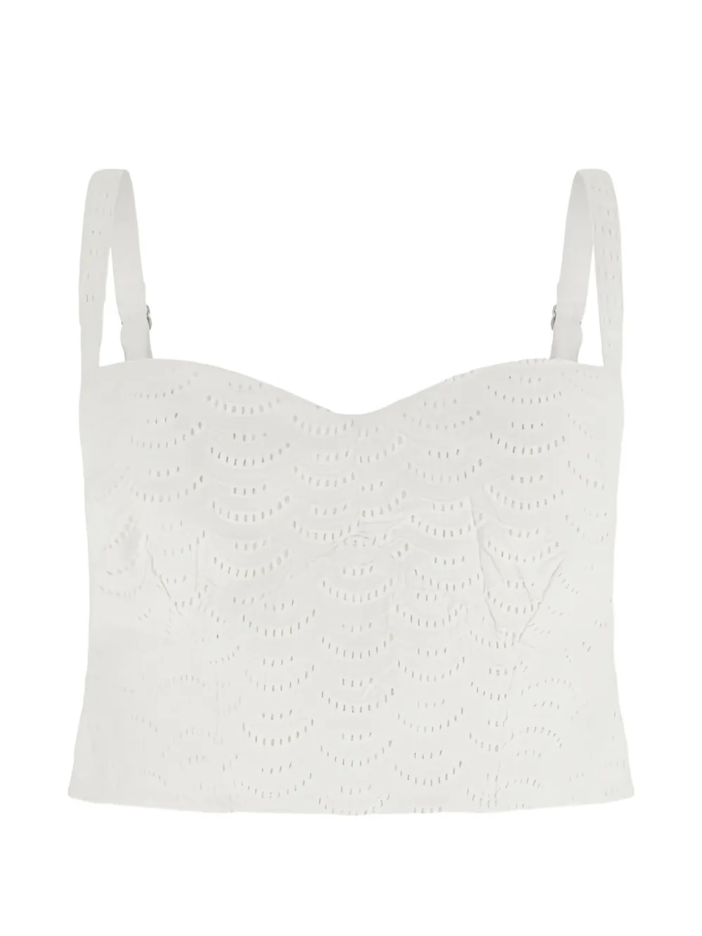 GUESS USA Gesmockte top met broderie anglaise Wit