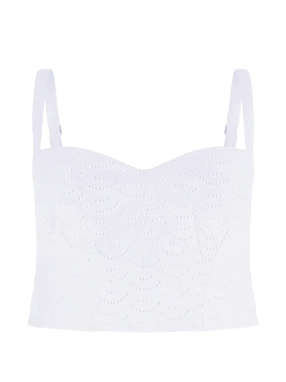 GUESS USA broderie-anglaise smocked top - Bianco