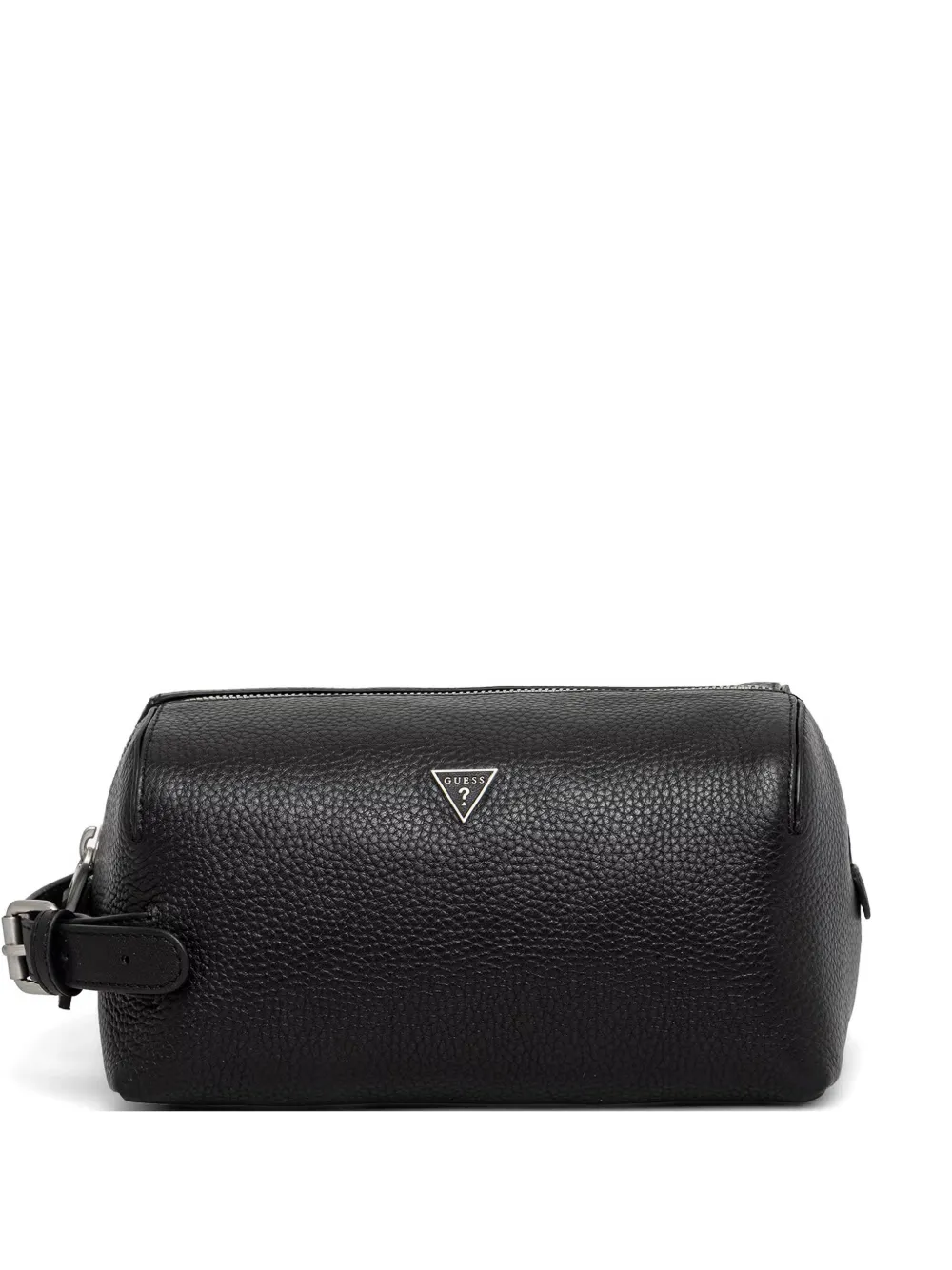 GUESS USA logo-plaque pebbled leather clutch bag - Nero