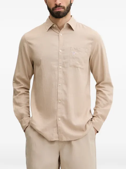 GUESS USA logo-patch chest-pocket shirt