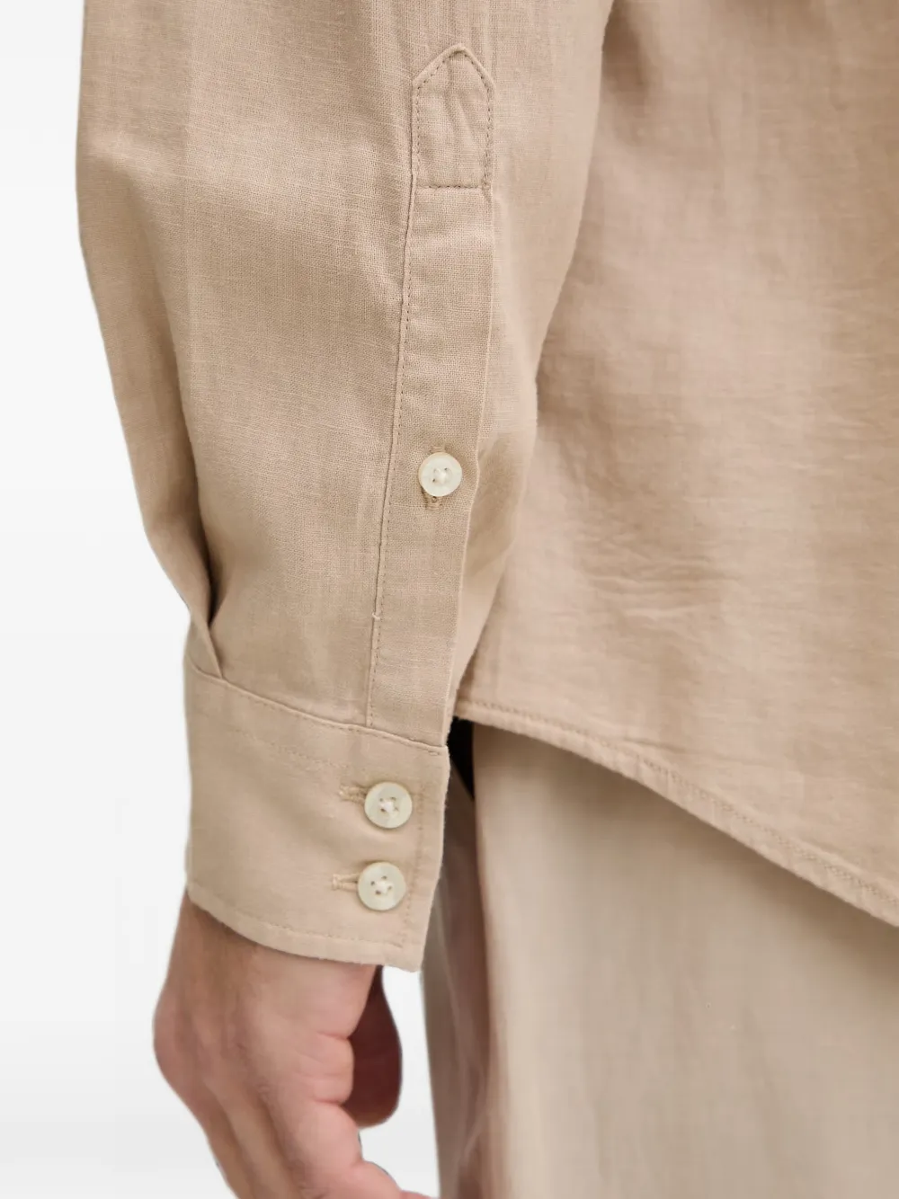 GUESS USA Overhemd met logopatch Beige