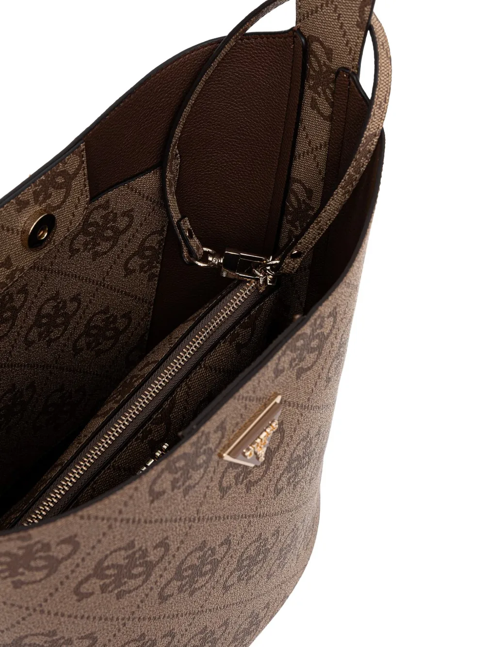 GUESS USA Schoudertas met monogramprint Bruin