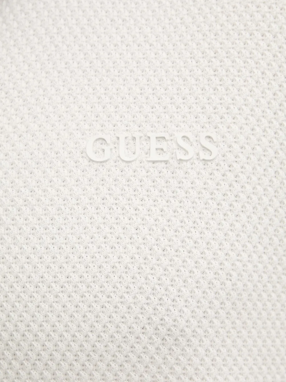 GUESS USA Wafelgebreid poloshirt met contrasterende kraag Beige