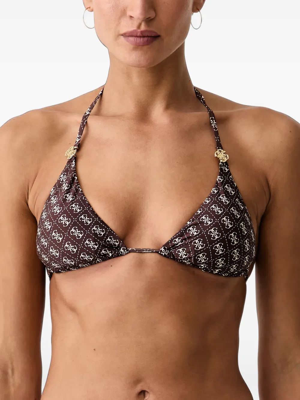 GUESS USA 4G triangle bikini top - Braun