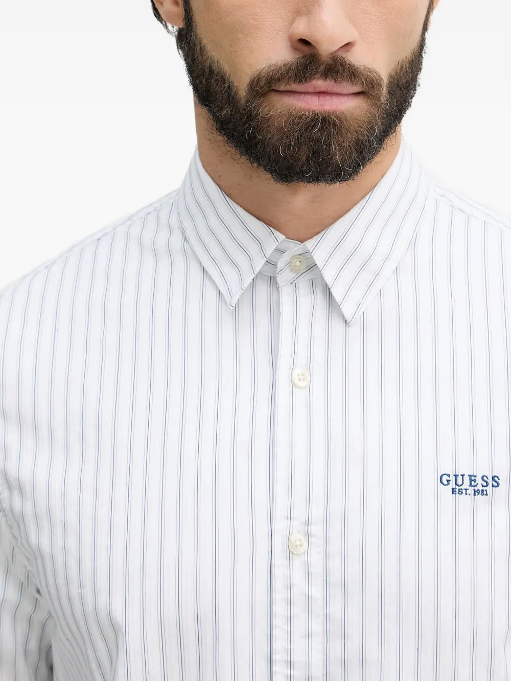 GUESS USA Overhemd met geborduurd logo Wit