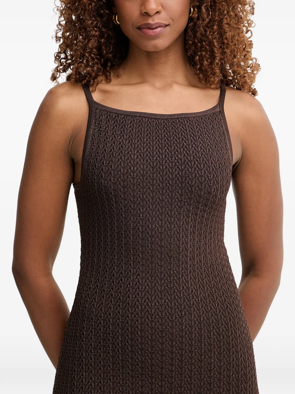 GUESS USA Gebreide mini-jurk met uitgesneden details Bruin