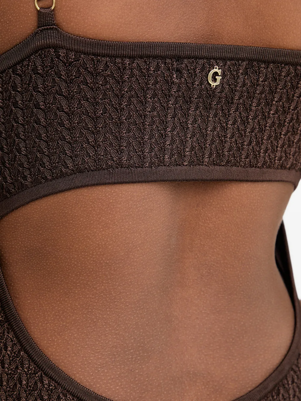 GUESS USA Gebreide mini-jurk met uitgesneden details Bruin