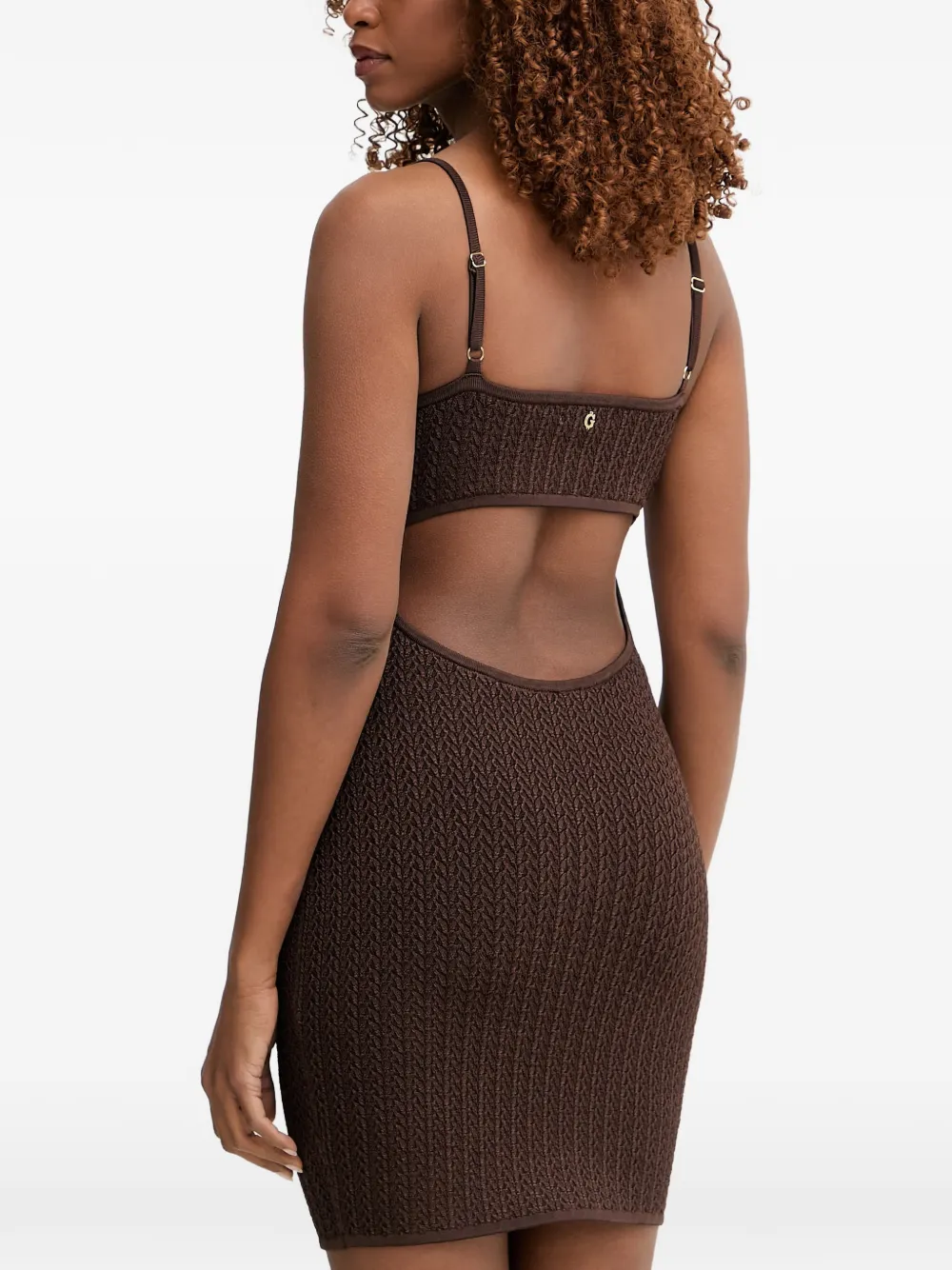 GUESS USA Gebreide mini-jurk met uitgesneden details Bruin