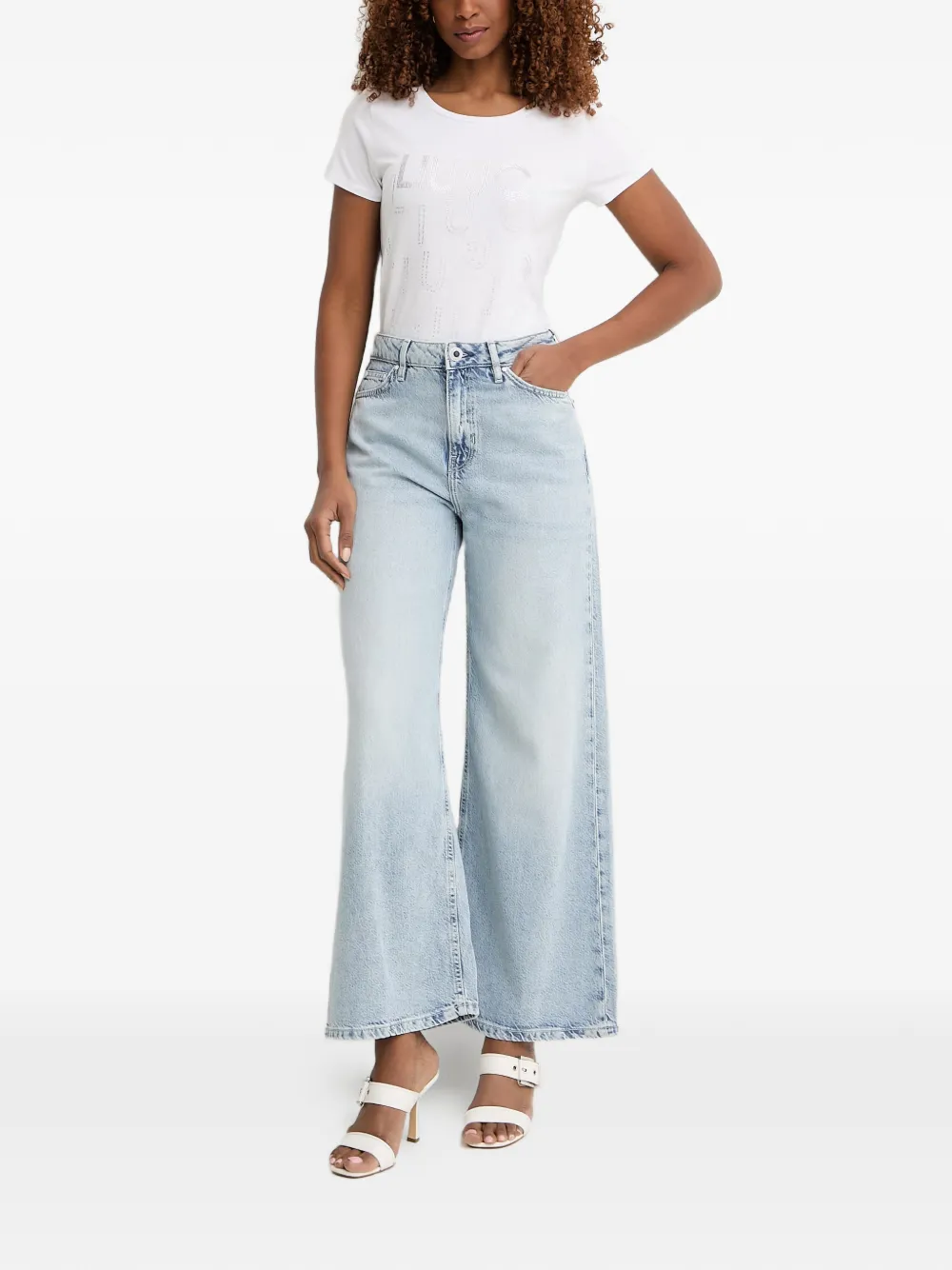 GUESS USA Bellflower jeans met wijde pijpen Blauw