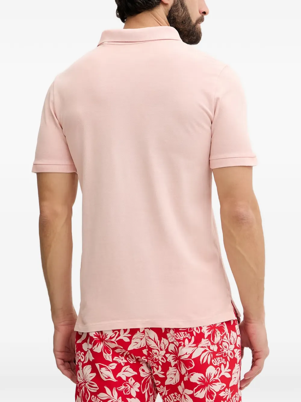 GUESS USA Poloshirt met logopatch Roze