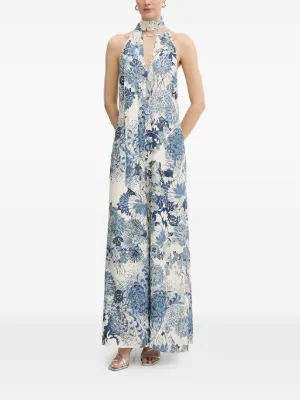 guess blue floral dress USA floral-print Halterneck Maxi | Ebay Size:2-4 year SID-LD10879 What Color Nail Polish an elegant belt