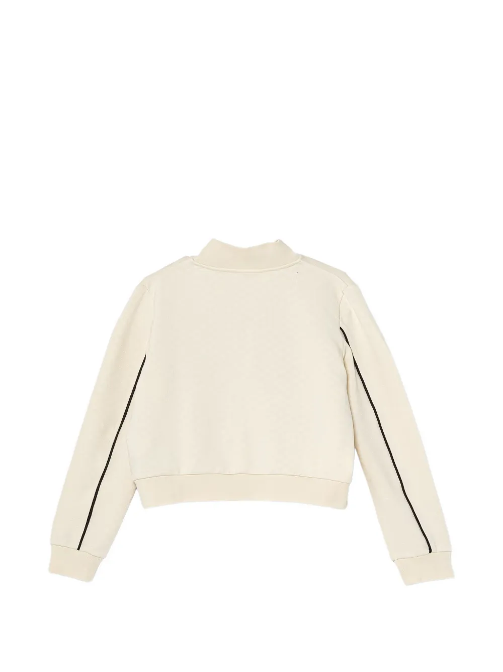 guess kids logo-embroidered zip-up jacket Beige