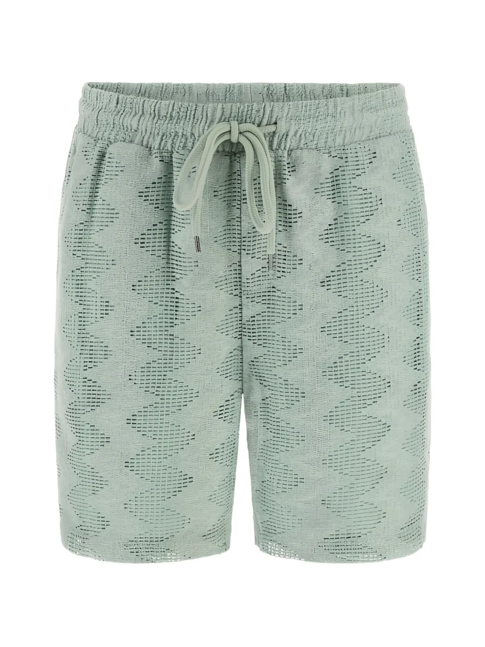 GUESS USA zigzag-pattern knitted shorts - Grün