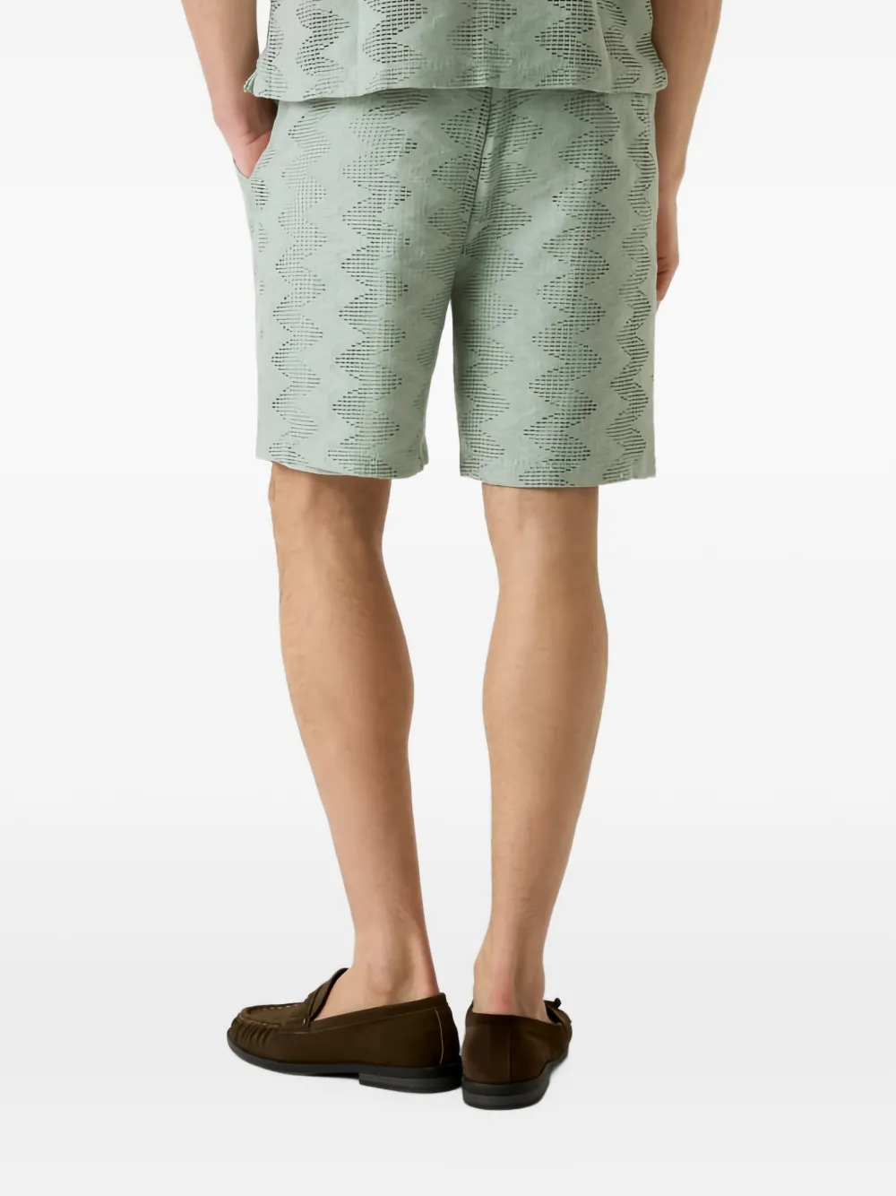 GUESS USA Gebreide shorts met zigzag-patroon Groen