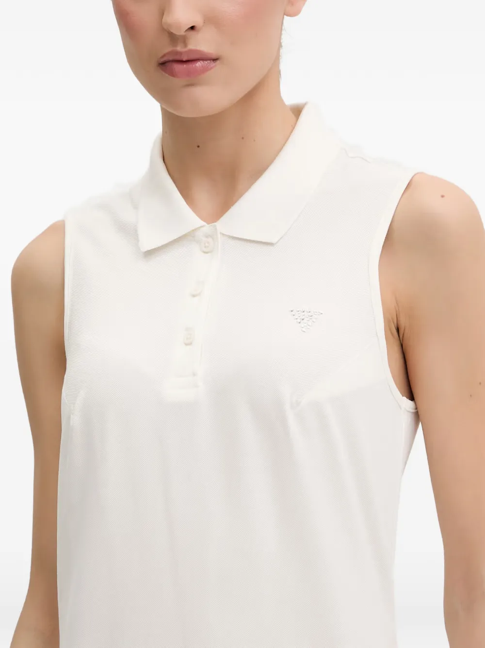GUESS USA Mini-jurk verfraaid met stras en polokraag Wit