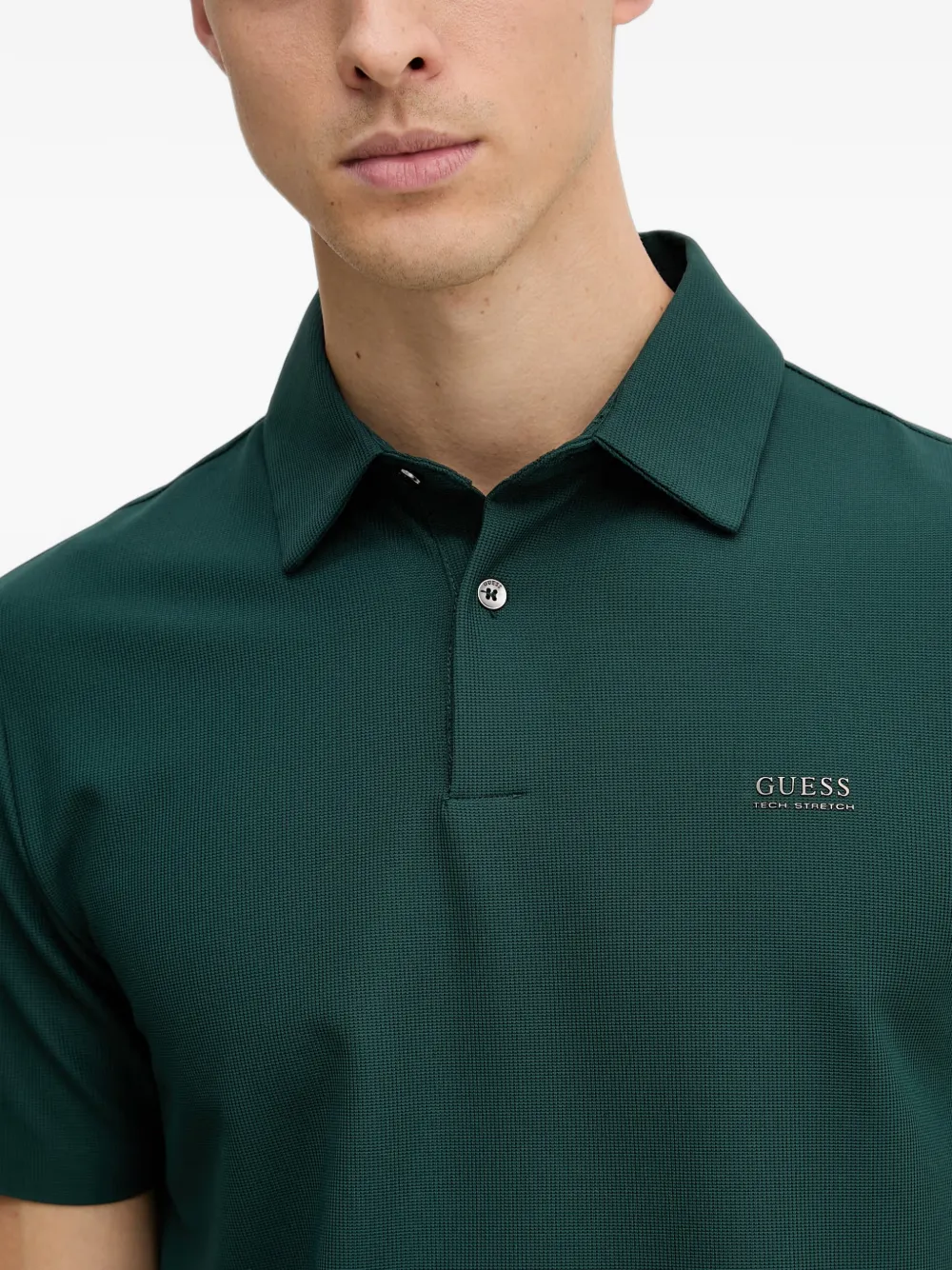 GUESS USA Poloshirt met logoprint Groen