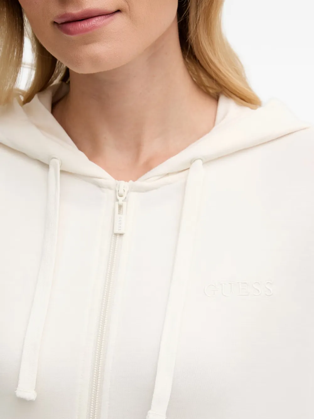 GUESS USA Hoodie met geborduurd logo Wit