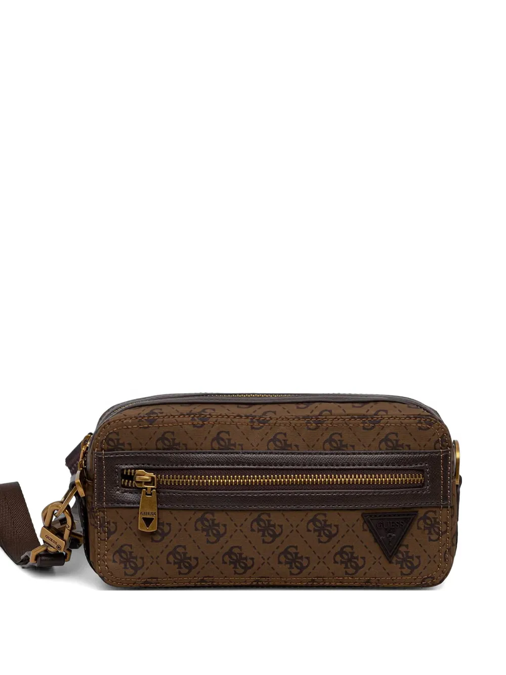 GUESS USA monogram-print messenger bag - Marrone
