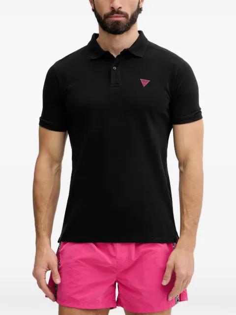 GUESS USA logo-patch piqué polo shirt