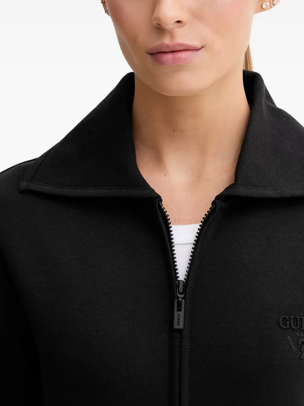 GUESS USA Trainingsjack met geborduurd logo Zwart