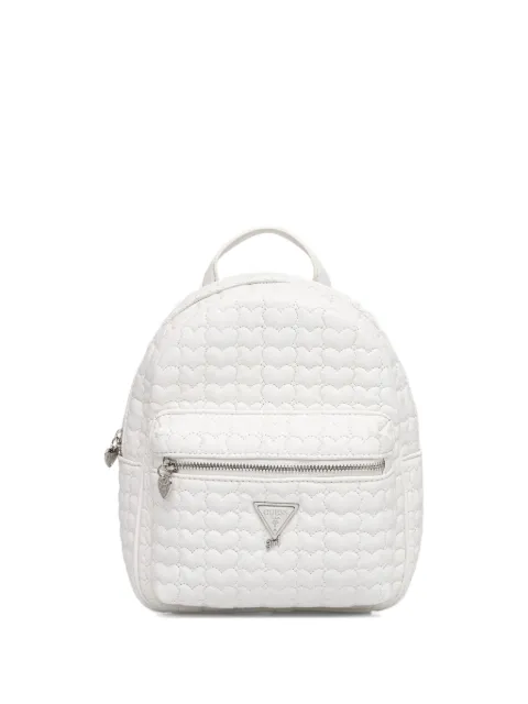 guess kids heart-quilted logo-strap backpack