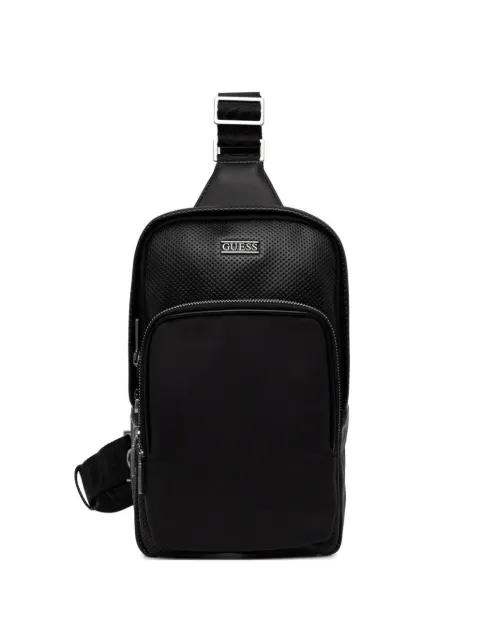 GUESS USA Boston perforated-detail logo-plaque backpack