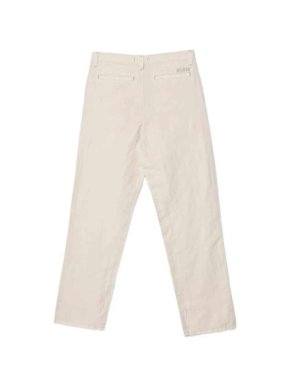 guess kids logo-embroidered trousers Beige