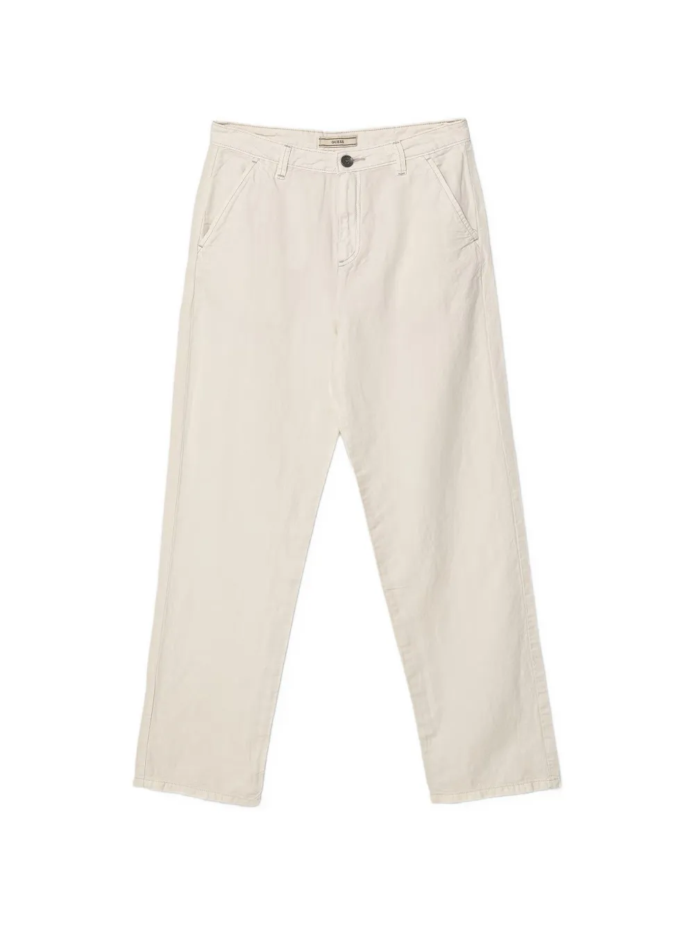 guess kids logo-embroidered trousers - Toni neutri