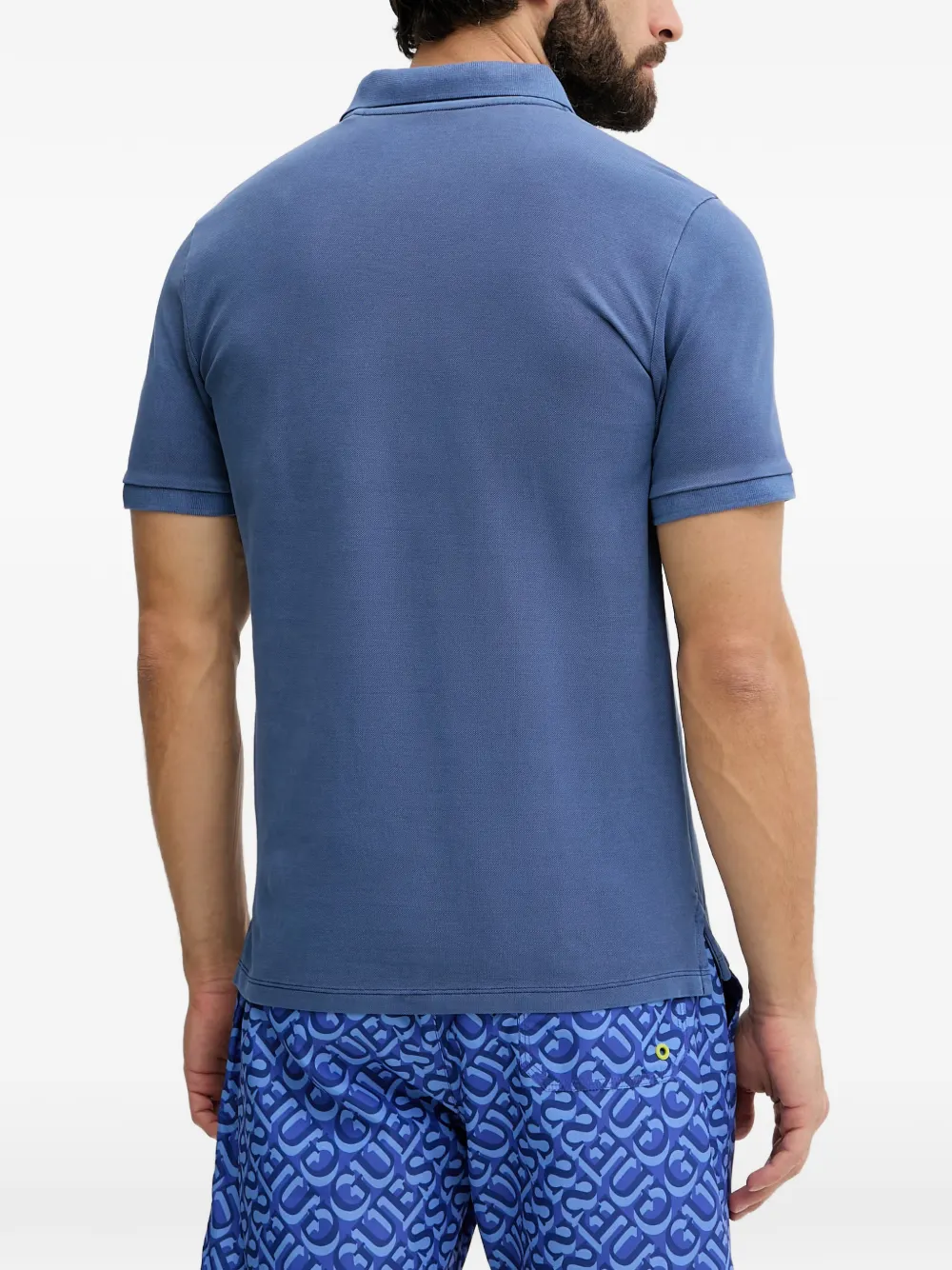  Guess Usa Polo Con Logo Triangular - Azul 
