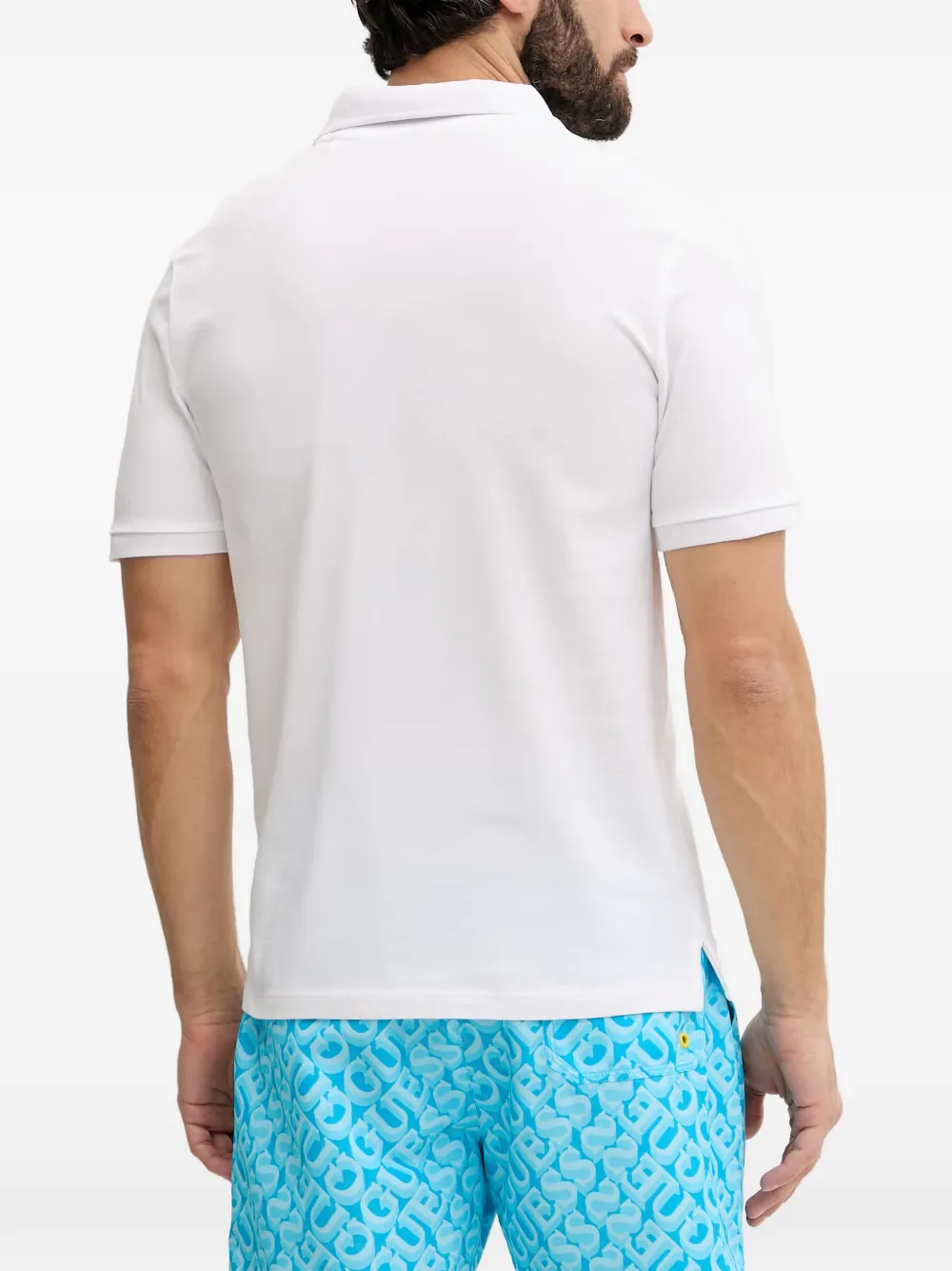 GUESS USA Piqué poloshirt met logopatch Wit