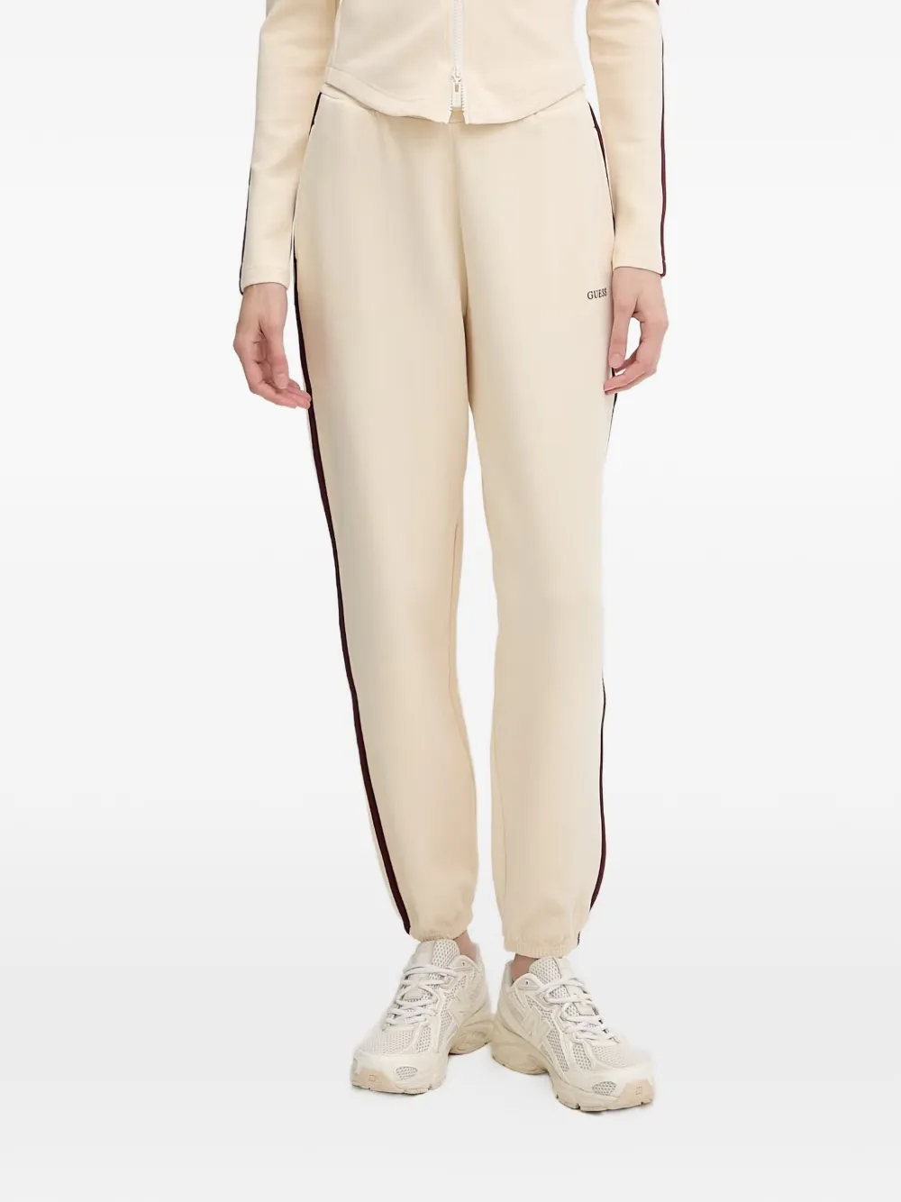 GUESS USA logo-detail side-stripe track pants - Toni neutri