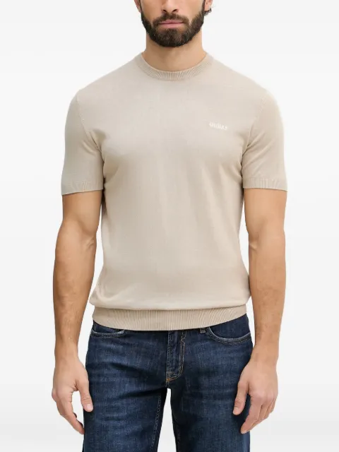 GUESS USA logo-embroidered short-sleeve sweater