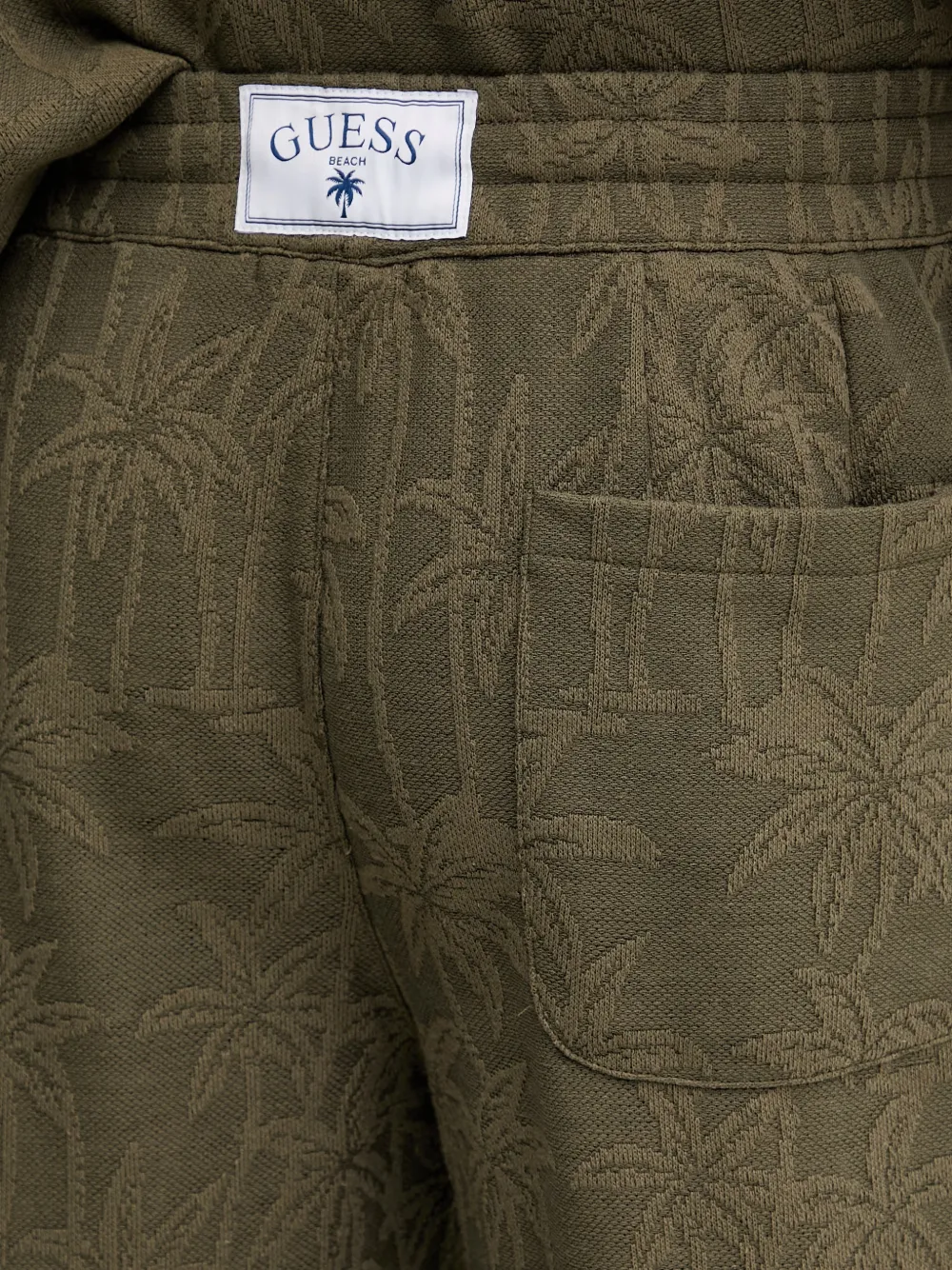 GUESS USA Zwembroek met trekkoord en patroon Groen
