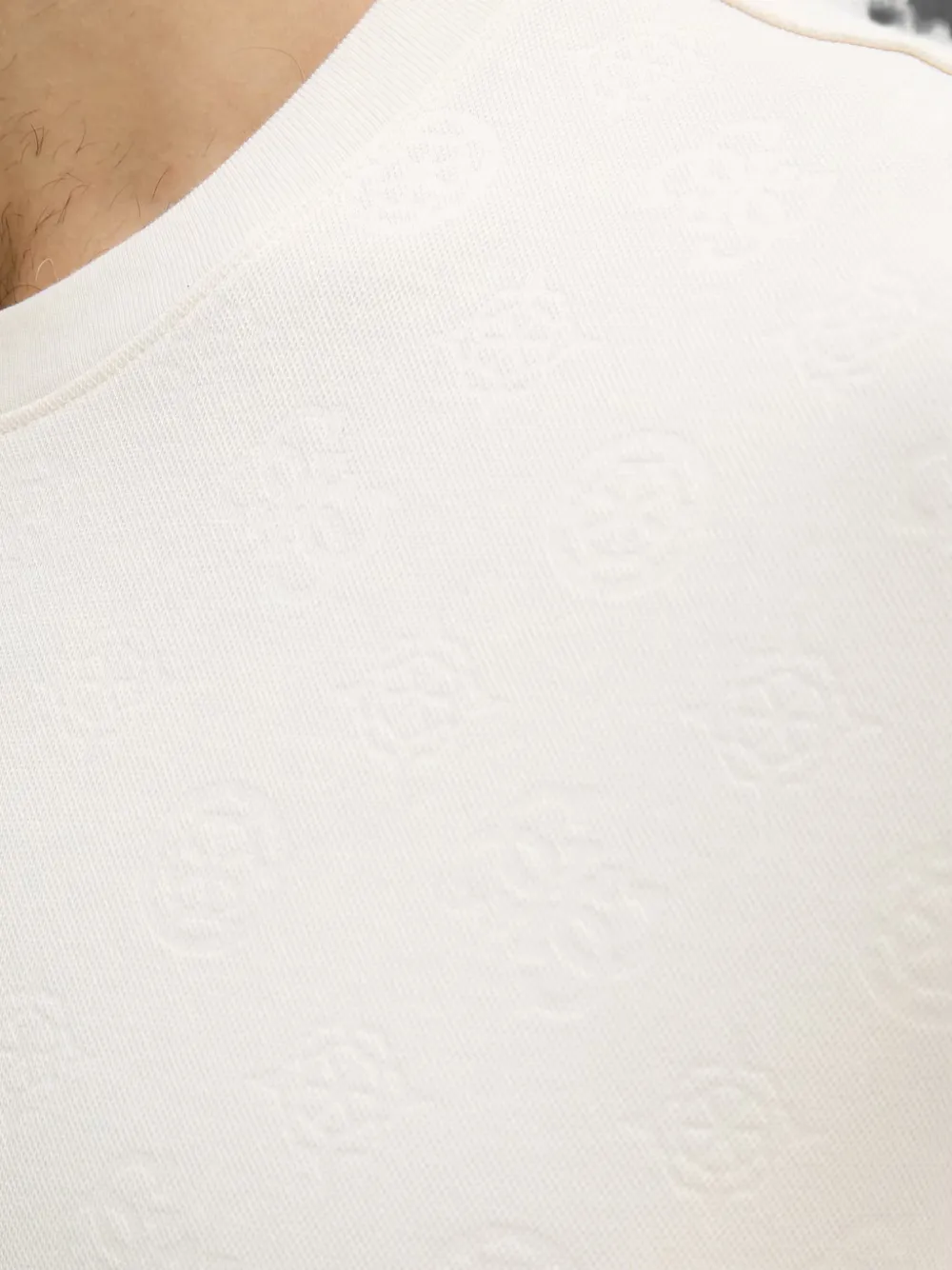 GUESS USA T-shirt met logo-reliëf Beige